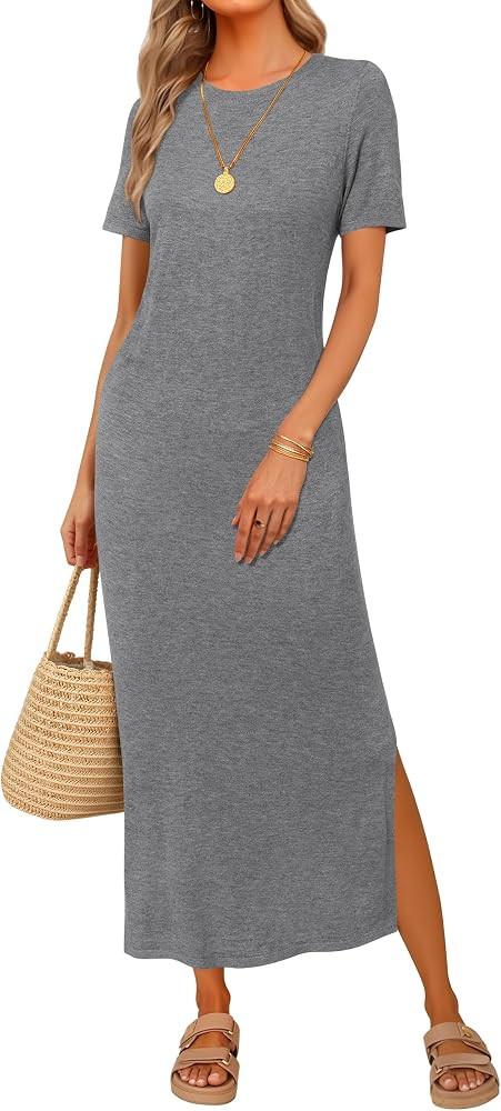 Arach&Cloz Women's Wool Blend Lightweight Spring Casual T Shirts Maxi Dress 2026 | Amazon (US)