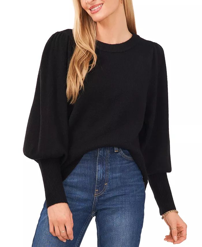 Women's Crewneck Puffed Sleeve Sweater | Macys (US)