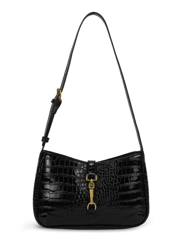 Horsebit Decor Crocodile Embossed Baguette Bag, Mothers Day Gift For Mom | SHEIN