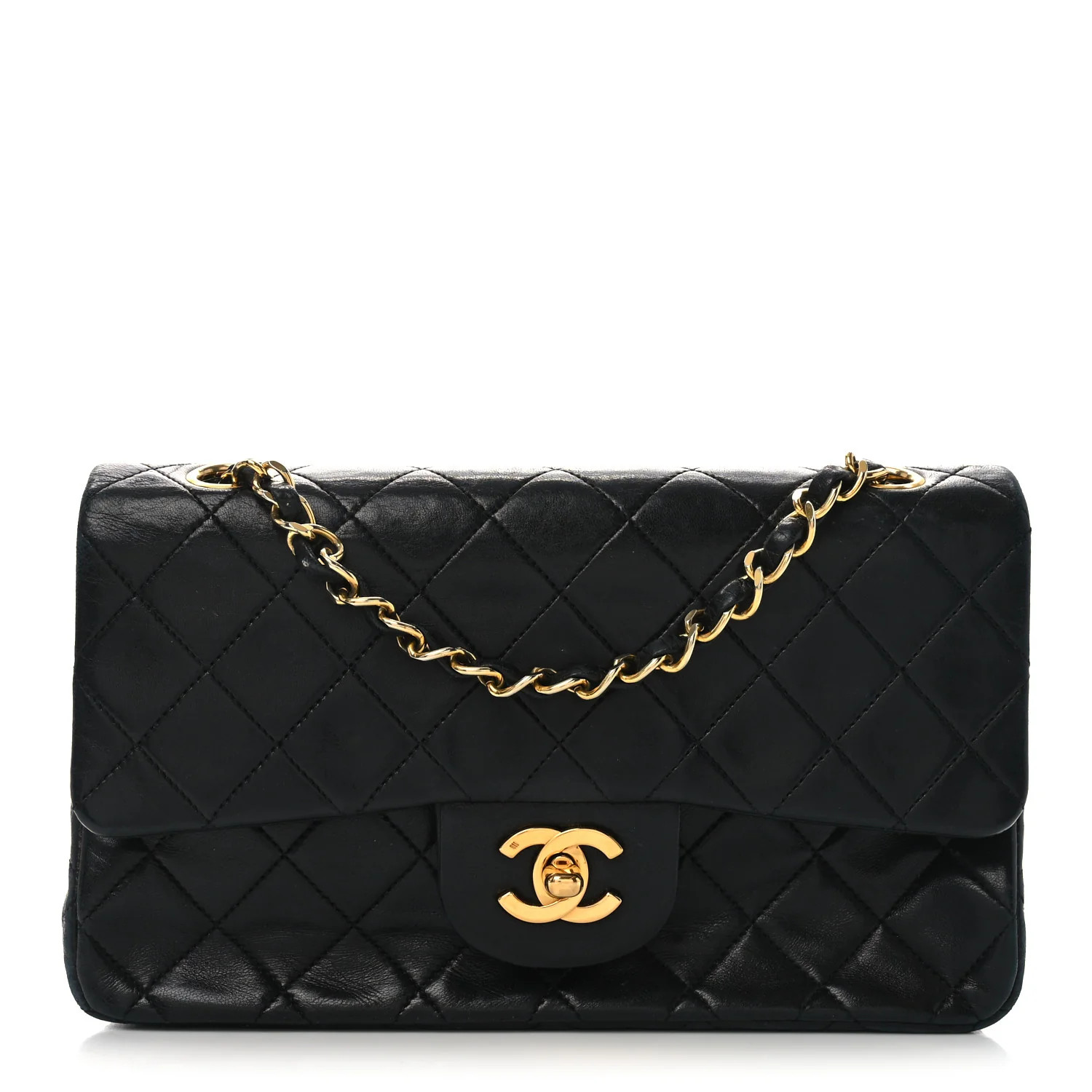 Chanel Lambskin Quilted Small Double Flap Black 1715171 | FASHIONPHILE (US)