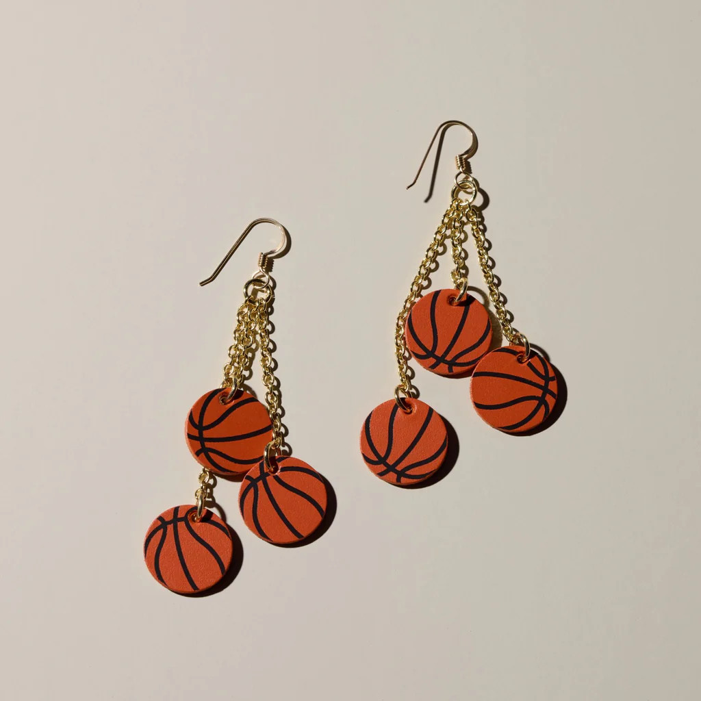 Slam Dunk Basketball Earrings | Nickel and Suede