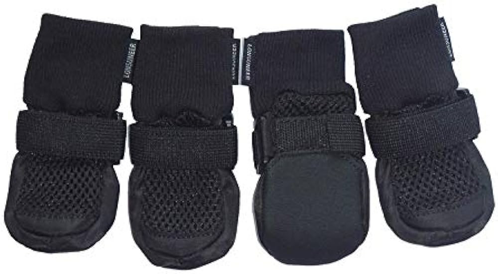 LONSUNEER Paw Protector Dog Boots Set of 4 Breathable Soft Sole and Nonslip Color Black in 5 Size... | Amazon (US)