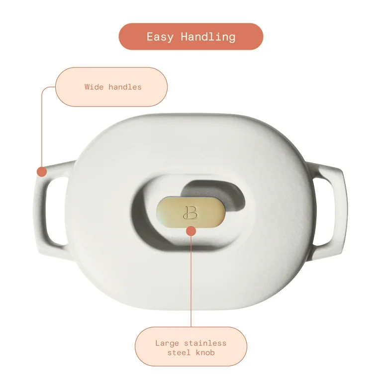 Beautiful 6 Quart Enamel Dutch Oven, White Icing by Drew Barrymore | Walmart (US)