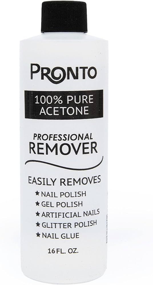Pronto 100% Pure Acetone Gel Polish Remover - Removes Gel, Dip, Acrylic Nails & Glue - 16 Fl oz | Amazon (US)