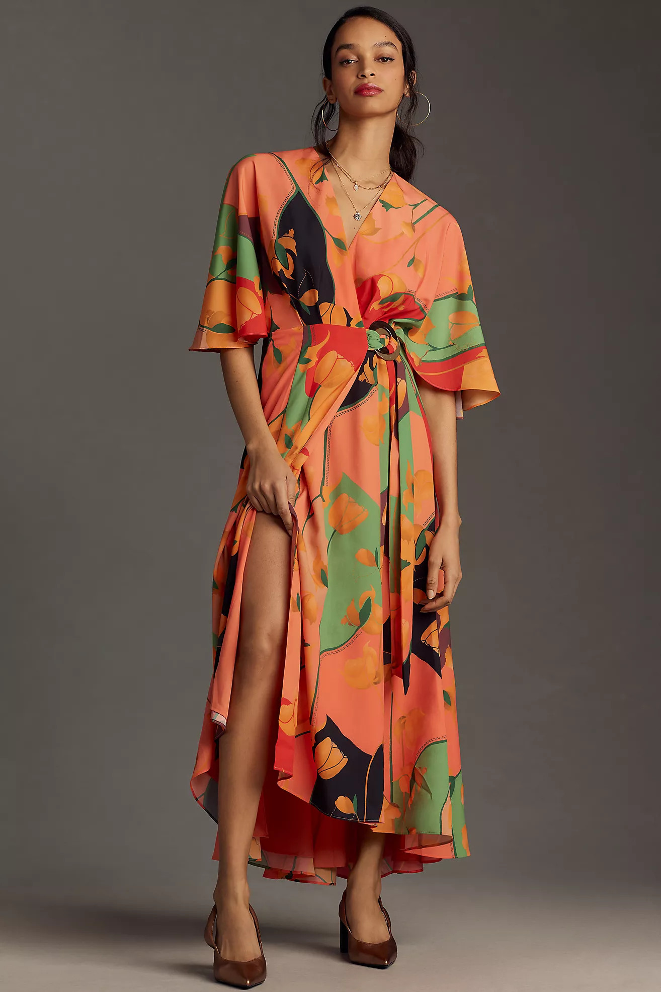 Hutch Floral Wrap Maxi Dress | Anthropologie (US)