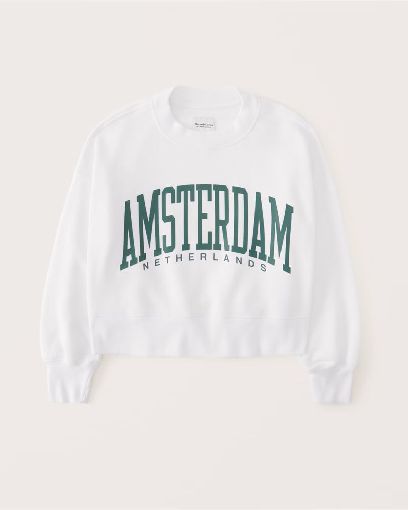Women's 90s Sharkbite Amsterdam Graphic Sweatshirt | Women's Tops | Abercrombie.com | Abercrombie & Fitch (US)