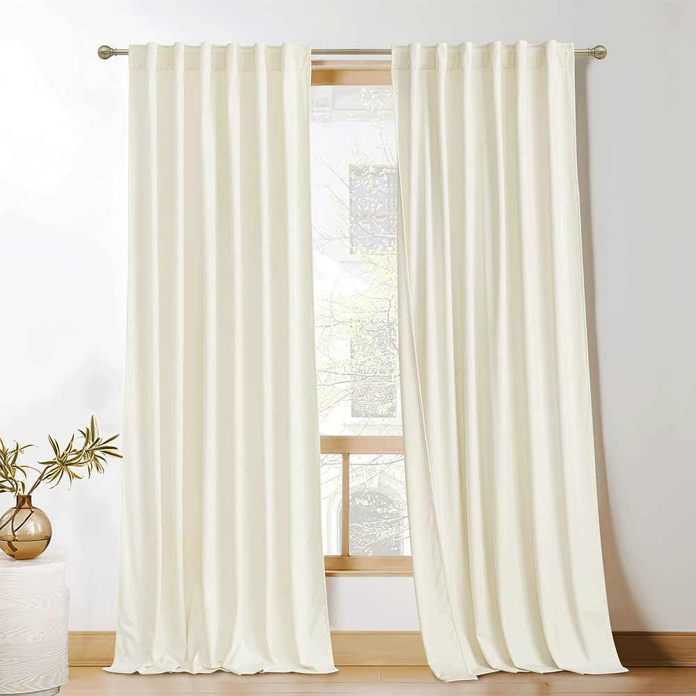 KGORGE 2 Panels Velvet Curtains 96 inches Long Soft Heavy Duty Privacy Light Block Energy Efficie... | Amazon (US)