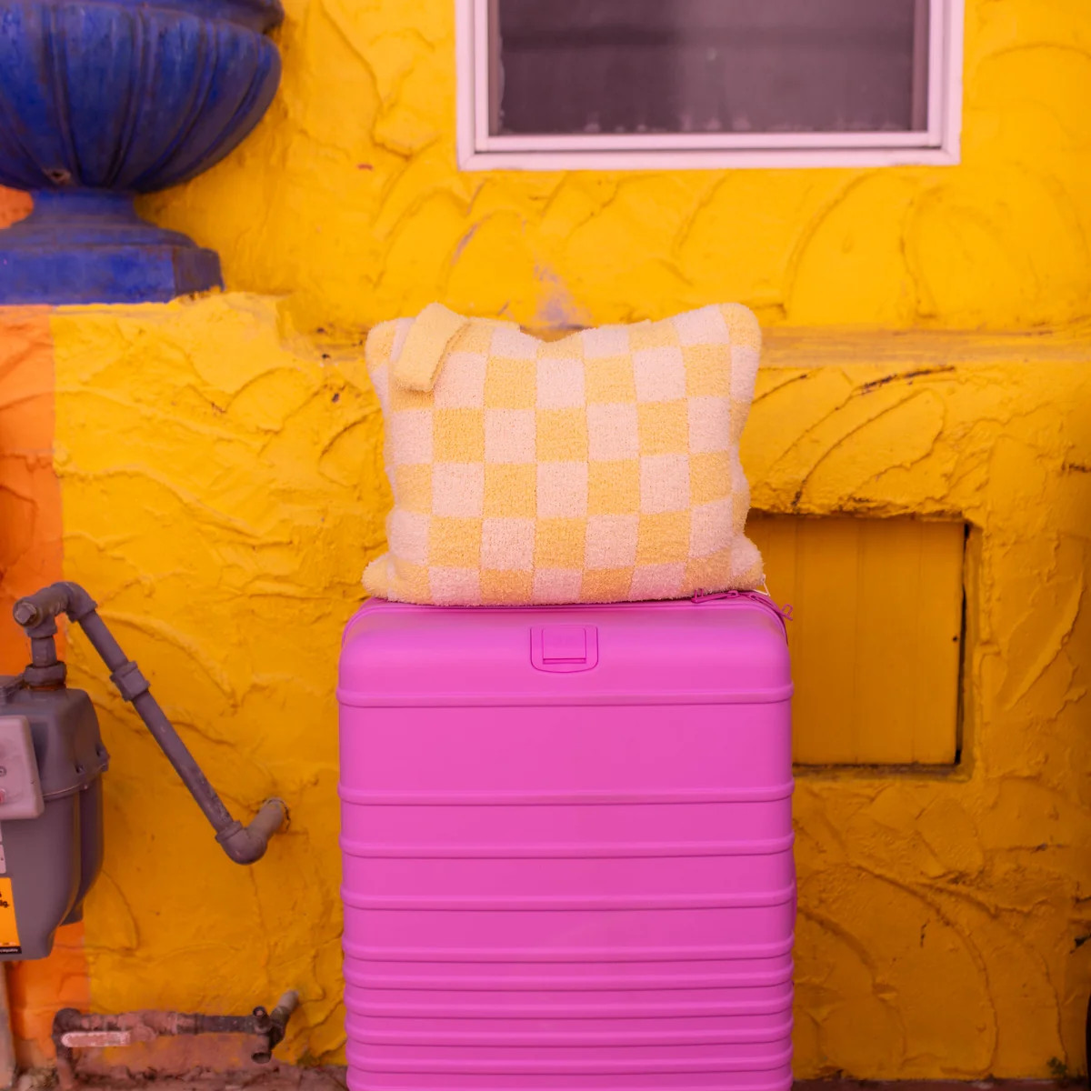 Butter Yellow Polka Dot Scalloped Backpack Quillow 50x60 | Staykation | Staykation