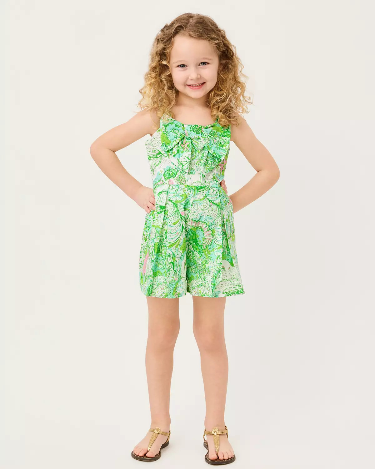 Lilly | Janie and Jack Girls Tinker Bow Romper | Lilly Pulitzer