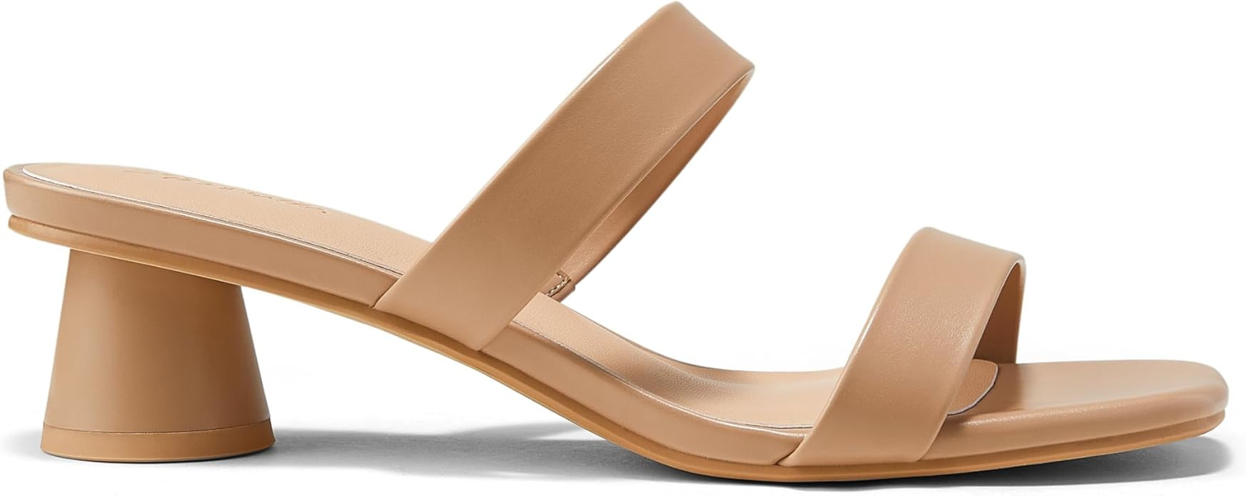 Arromic Womens Sandals Square Open Toe Low Heel Sandals Two Strap Heeled Sandals for Women Slip o... | Amazon (US)