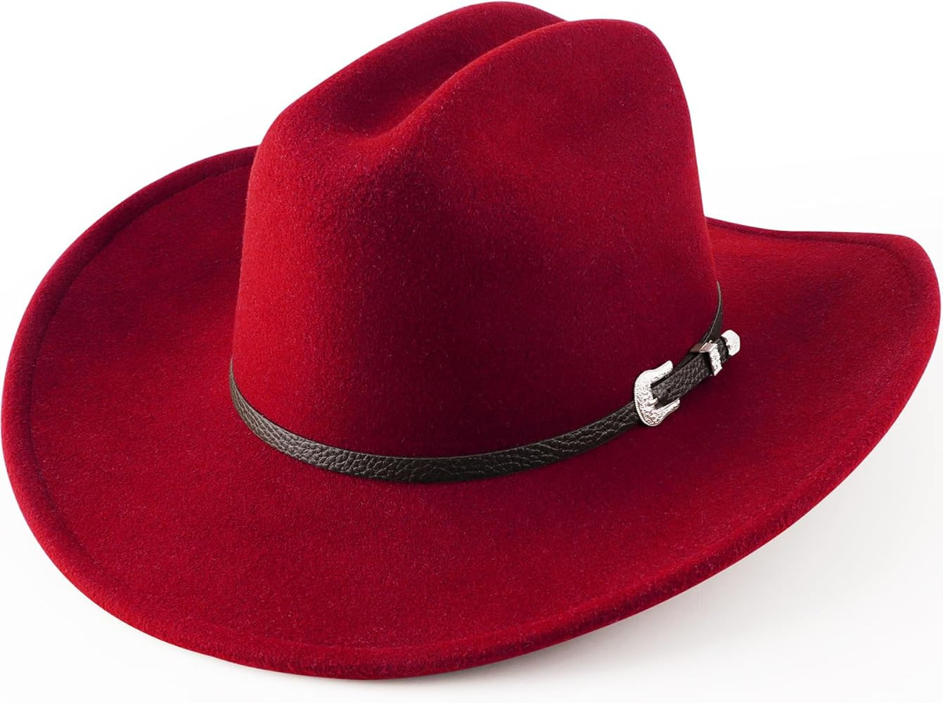 DRESHOW Cowboy Hat for Women and Men Classic Felt Western Hat for Cowboys Cowgirls Wide Brim Belt... | Amazon (US)