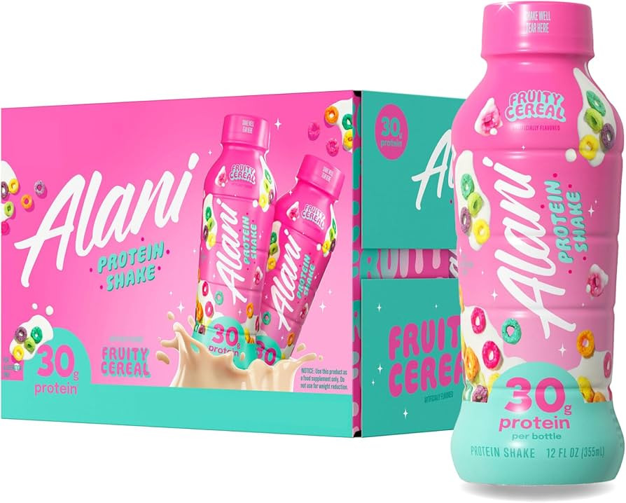 NEW Alani High Protein Shake Fruity Cereal - Ready to Drink, Naturally Flavored, Gluten Free,160 ... | Amazon (US)