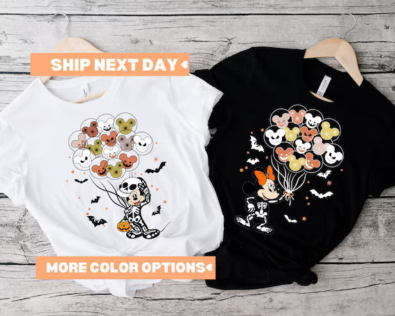 Disney Skeleton Balloon Shirt Disney Halloween Matching - Etsy | Etsy (US)