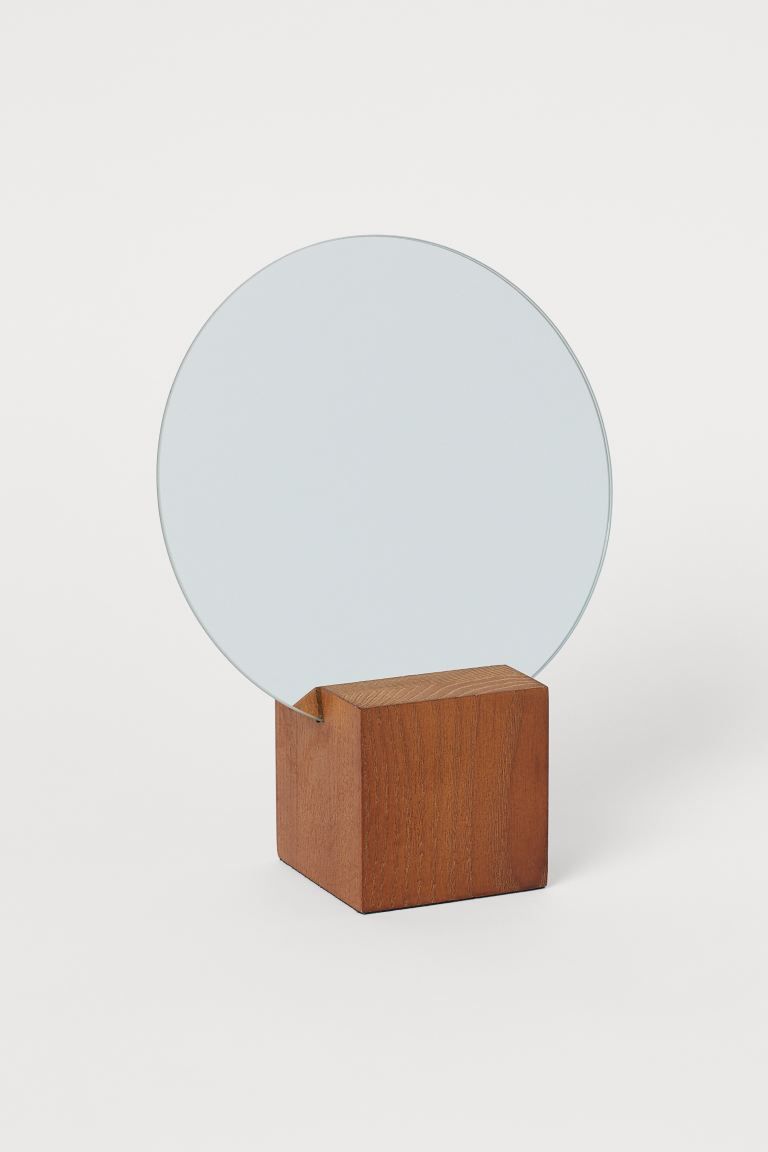 Small Mirror with Wooden Base | H&M (US + CA)