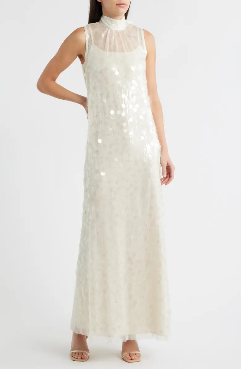 Julia Jordan Sequin Embellished Sleeveless Evening Dress | Nordstrom | Nordstrom