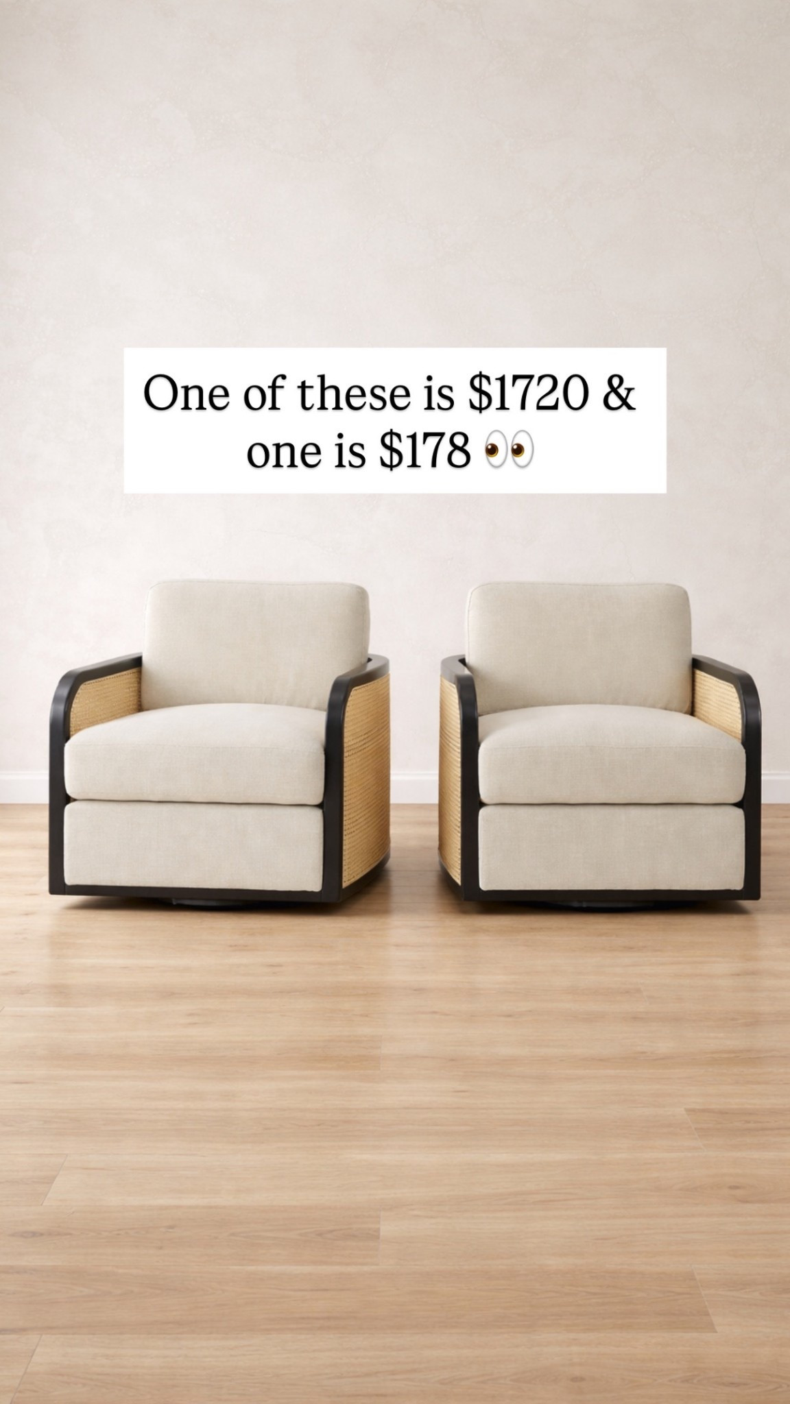 🤯🙌🏻 this stunning nearly identical to designer swivel chair is the lowest I’ve seen yet!