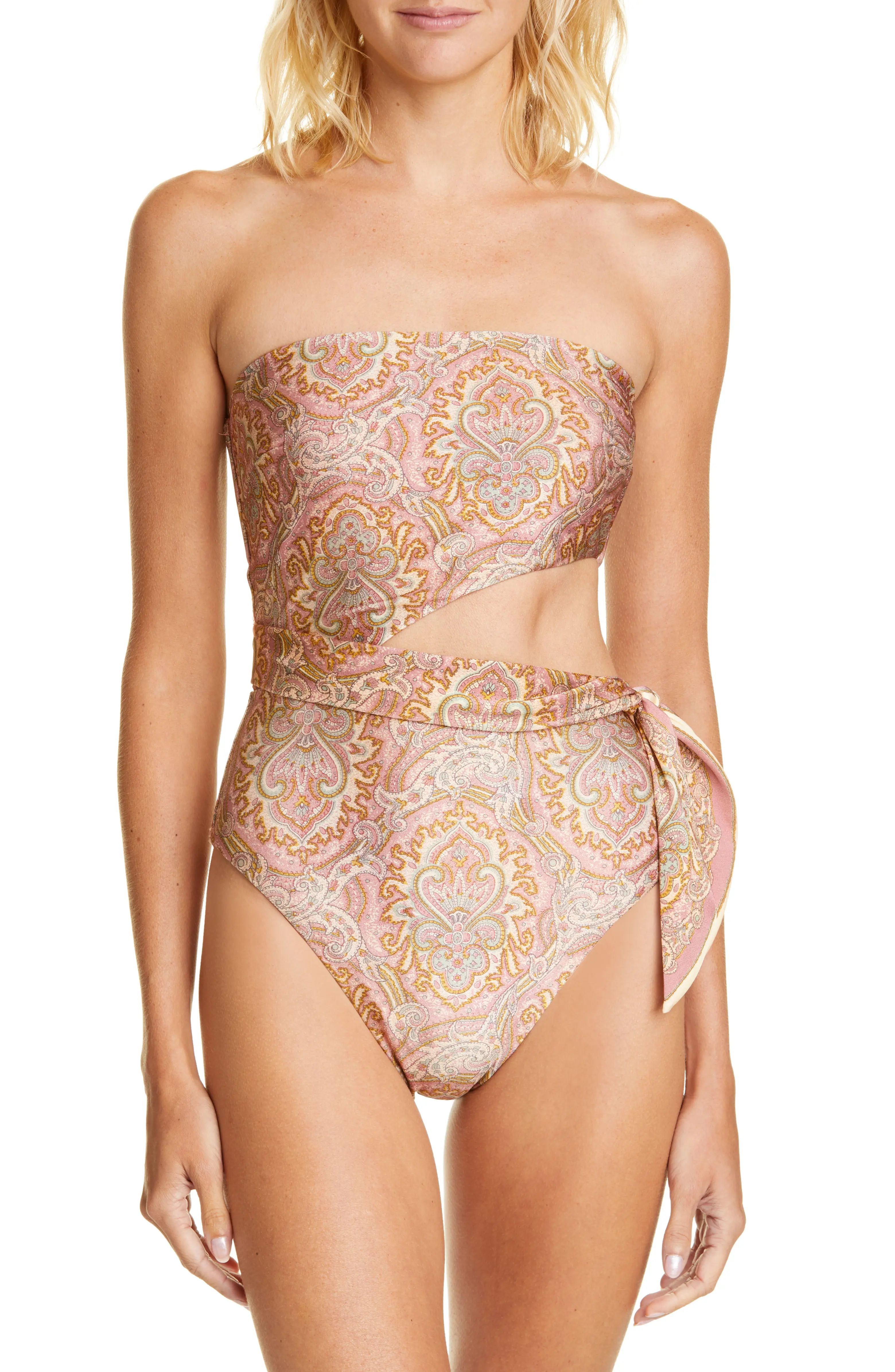 Freja Paisley Cutout One-Piece Swimsuit | Nordstrom