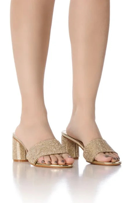 AZALEA WANG EMBERLINA GOLD EMBELLISHED SANDAL | AKIRA