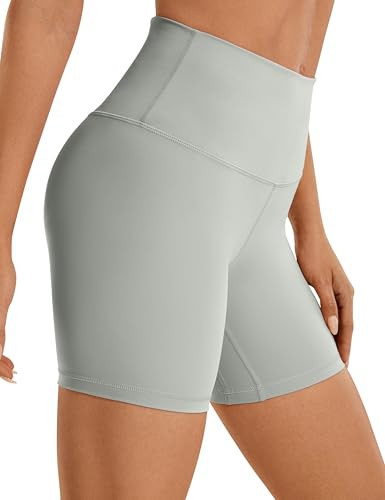 CRZ YOGA Women's Naked Feeling Biker Shorts - 6 Inches High Waist Yoga Workout Running Gym Spandex Shorts Sterling Medium | Amazon (US)