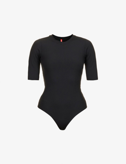 Womens Classic Black Ribbed Stretch-woven Body M | Selfridges