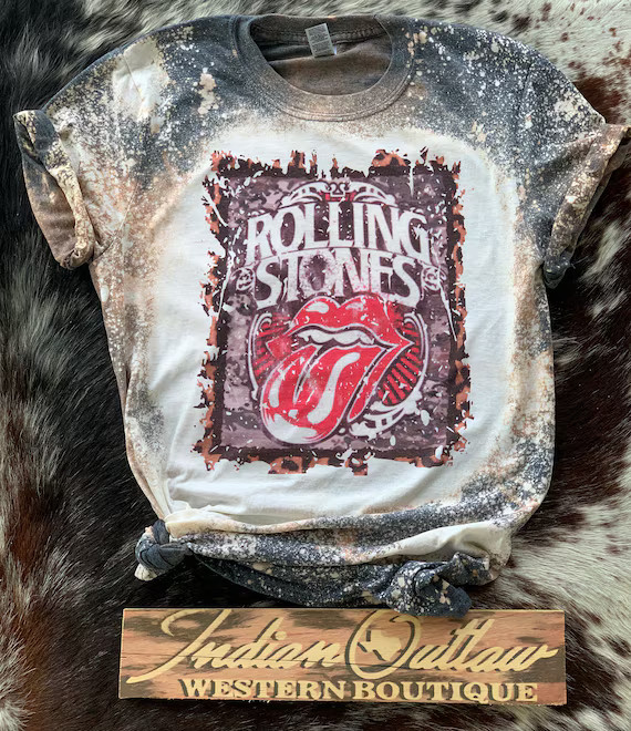 Bleached Rolling Stones T-shirt | Etsy | Etsy (US)