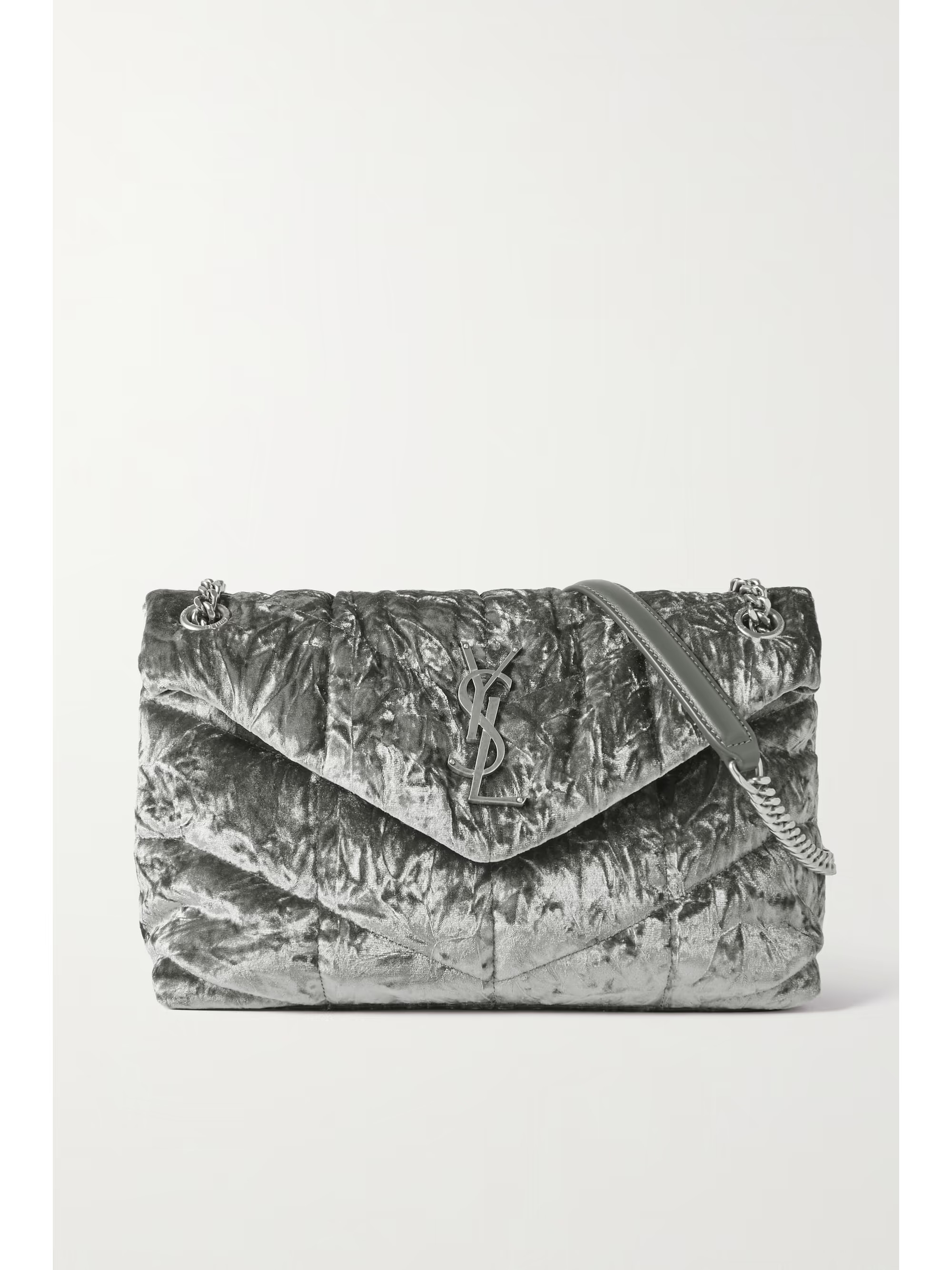 Loulou Puffer small quilted velvet shoulder bag | NET-A-PORTER (US)