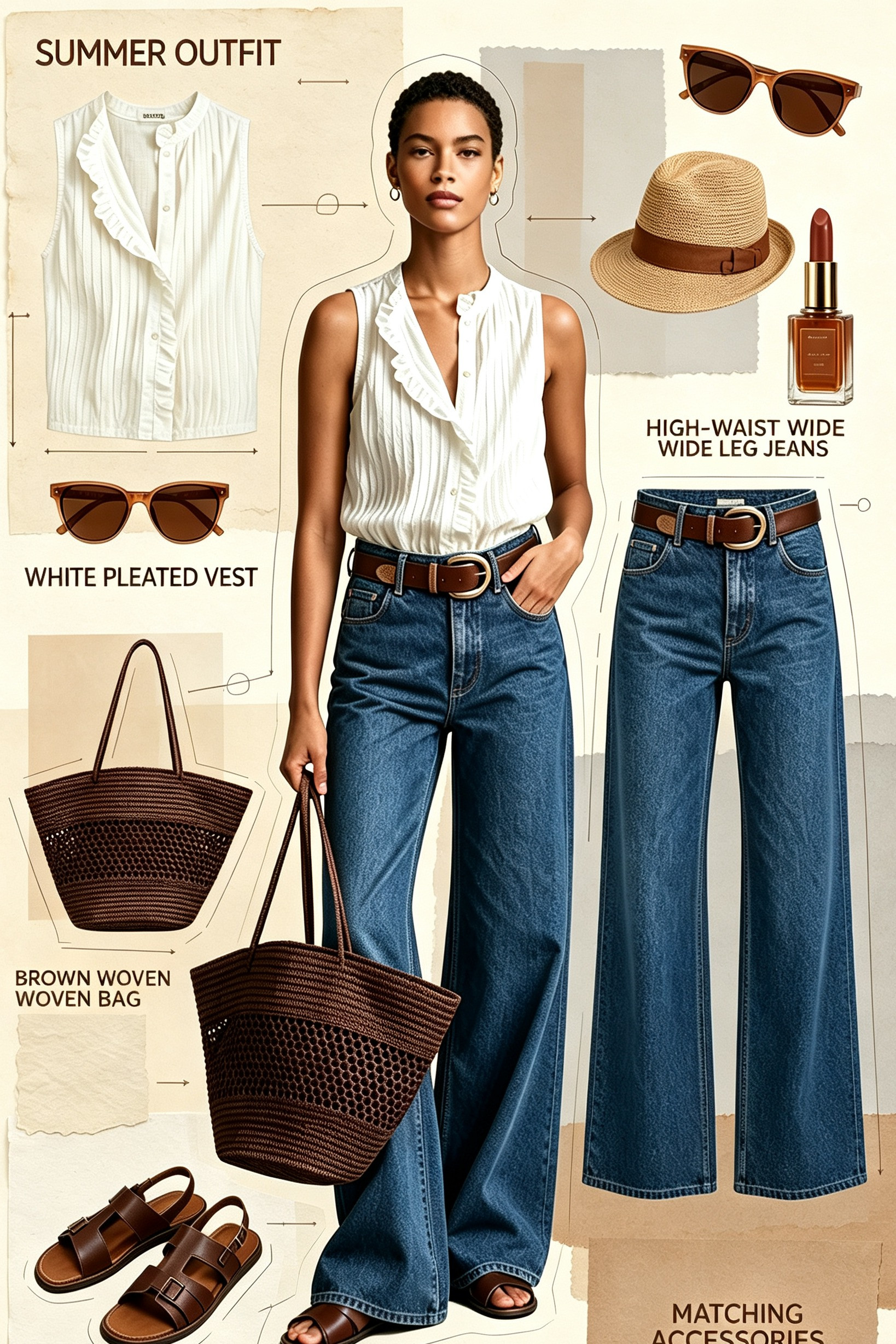 Casual Chic Summer Office Outfit | Neutral Denim Everyday Look
#SummerWorkOutfits
#NeutralWardrobeEssentials
#WideLegJeansOutfit 

 #LTKootd #LTKOver40 #LTKWorkwear
