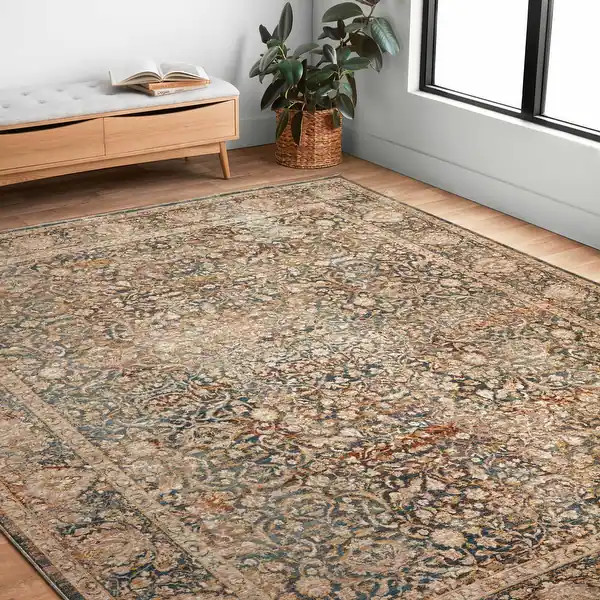 Alexander Home Leah Vintage Floral Area Rug - 7'-10" x 10' | Bed Bath & Beyond