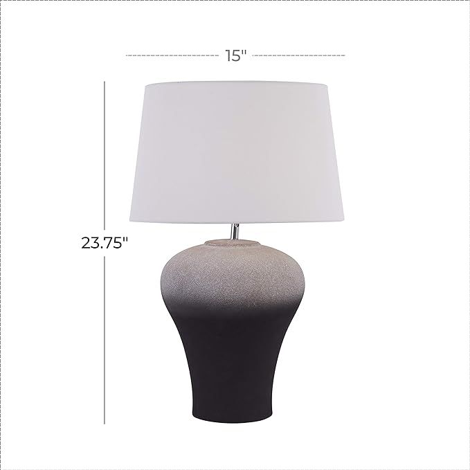 Deco 79 Ceramic Table Lamp with Drum Shade, 15" x 15" x 24", Black | Amazon (US)