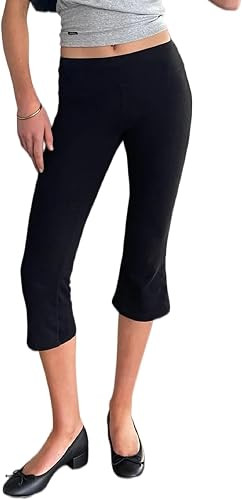 UAURORAO Y2k Polka Dot Capri Leggings for Women Knee Length Shorts Stretchy Slim Fit Cropped Pant... | Amazon (US)