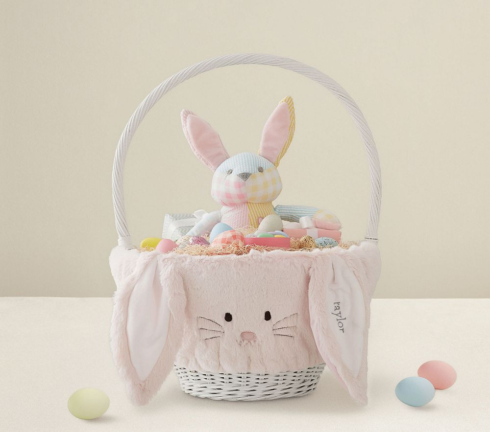 Long Ear Fur Bunny Easter Basket Liners | Pottery Barn Kids