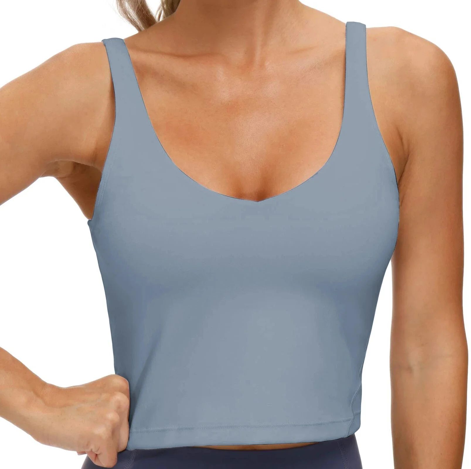 Rosvigor Womens Sports Bras Longline Wirefree Padded Workout Tank Tops for Women | Walmart (US)