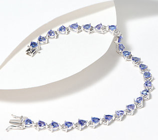 Affinity Gems Trillion Cut Tanzanite Line Bracelet, SS | QVC