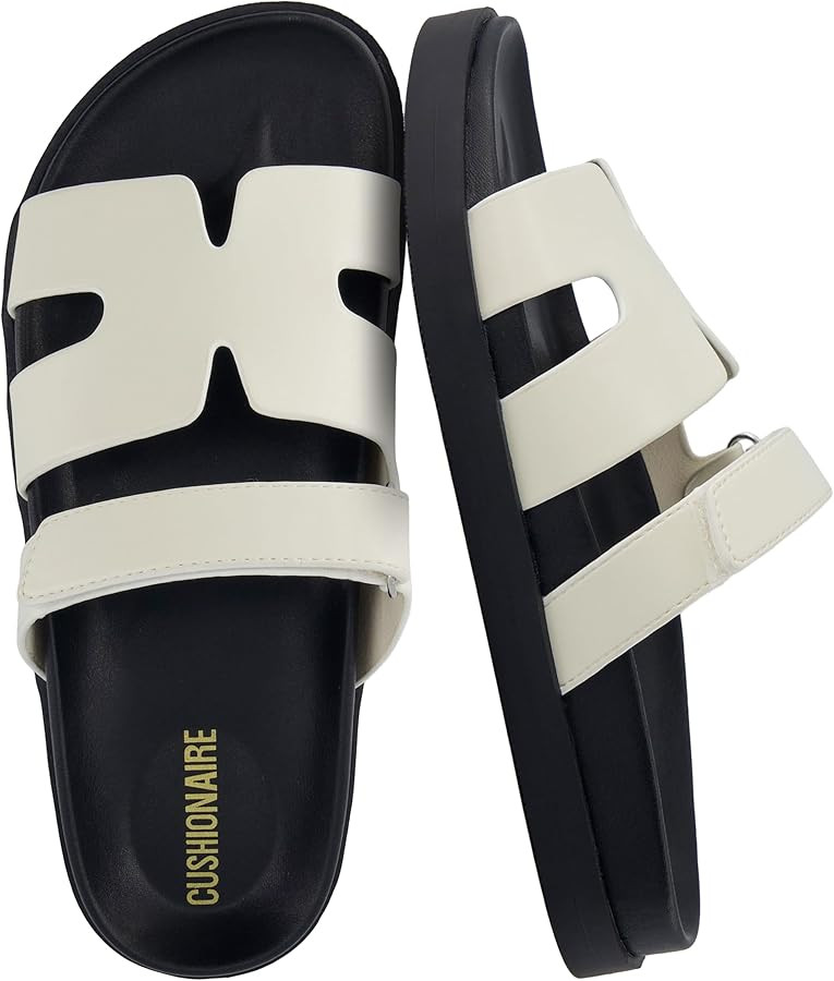 CUSHIONAIRE Estate Womens Sandals with Cut-Out Band & Adjustable Strap with Memory Foam, Summer S... | Amazon (US)