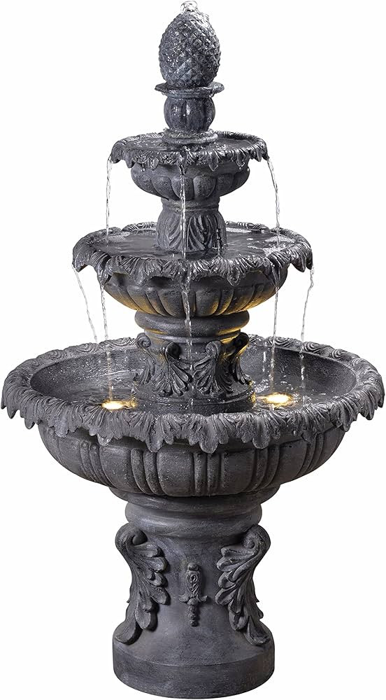 Kenroy Home 51010ZC Ibiza Outdoor Floor Fountain with Gray Finish, Classic Style, 45" Height, 25.... | Amazon (US)