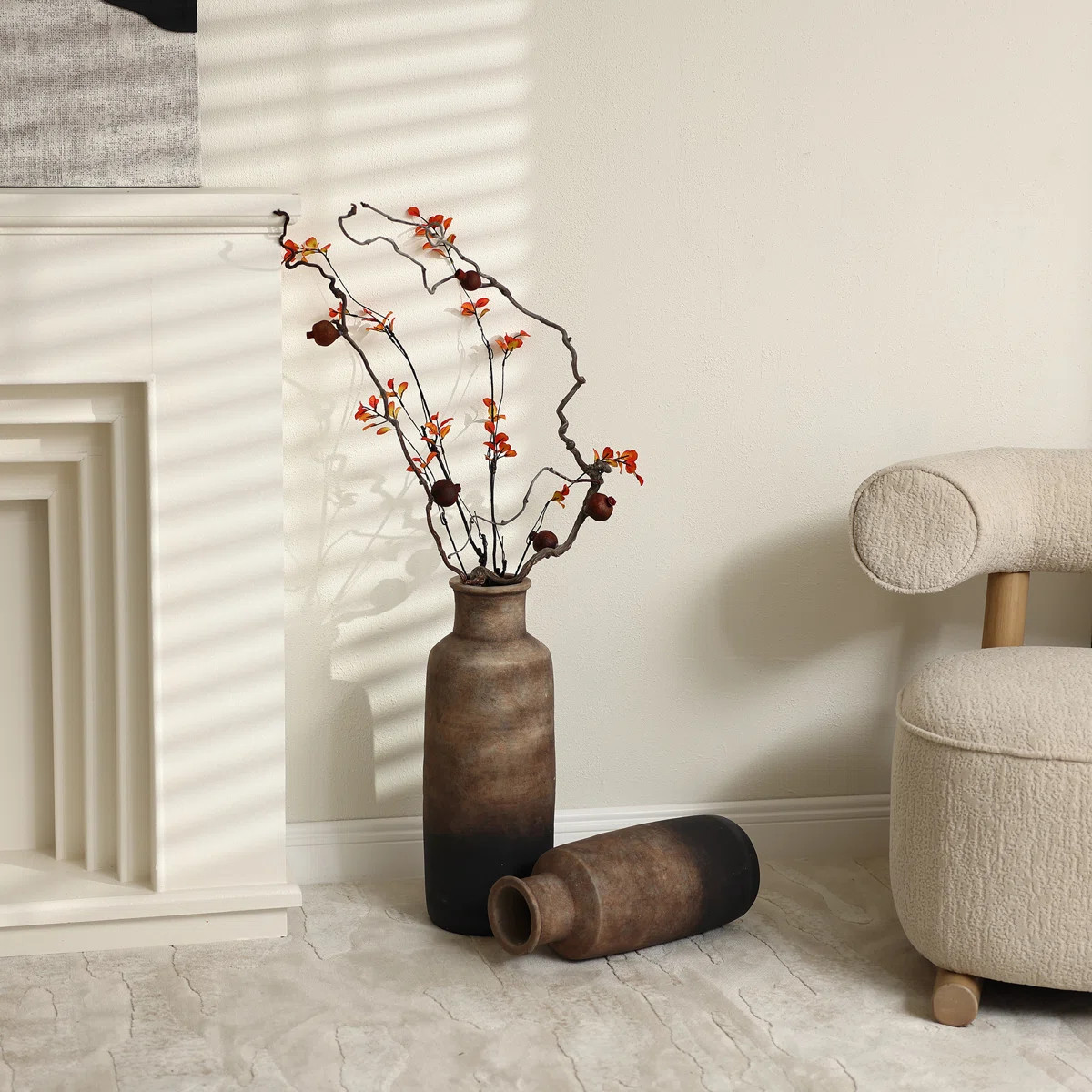 Brown Ombre Terracotta Narrow 14.8-Inch Tall Vase | Wayfair North America