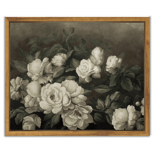 Drsoum Framed Floral Canvas Wall Art Vintage Classical Painting Retro Flower Room Decor for Kitch... | Walmart (US)