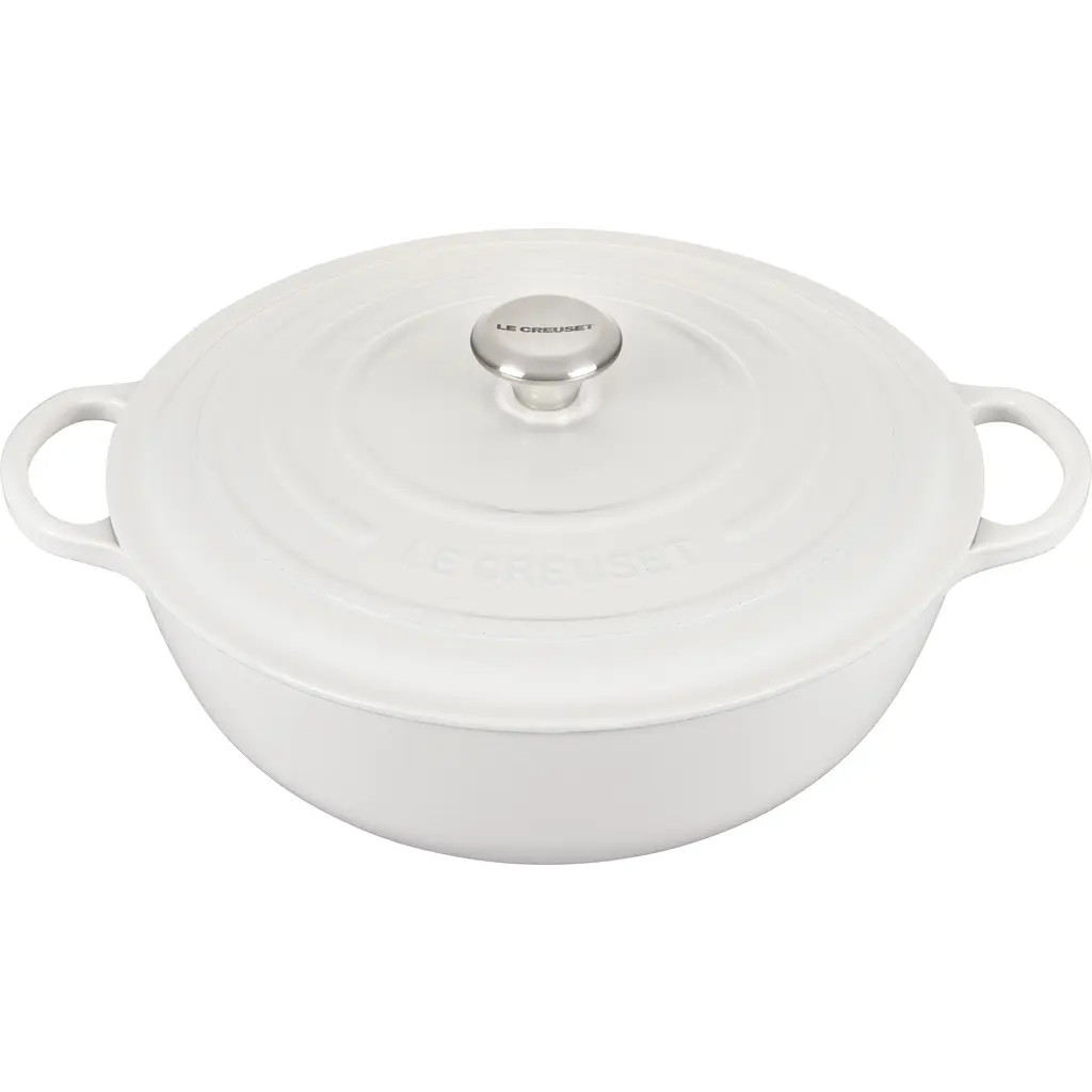 Le Creuset Signature 7.5-Quart Enameled Cast Iron Brazier in White at Nordstrom | Nordstrom
