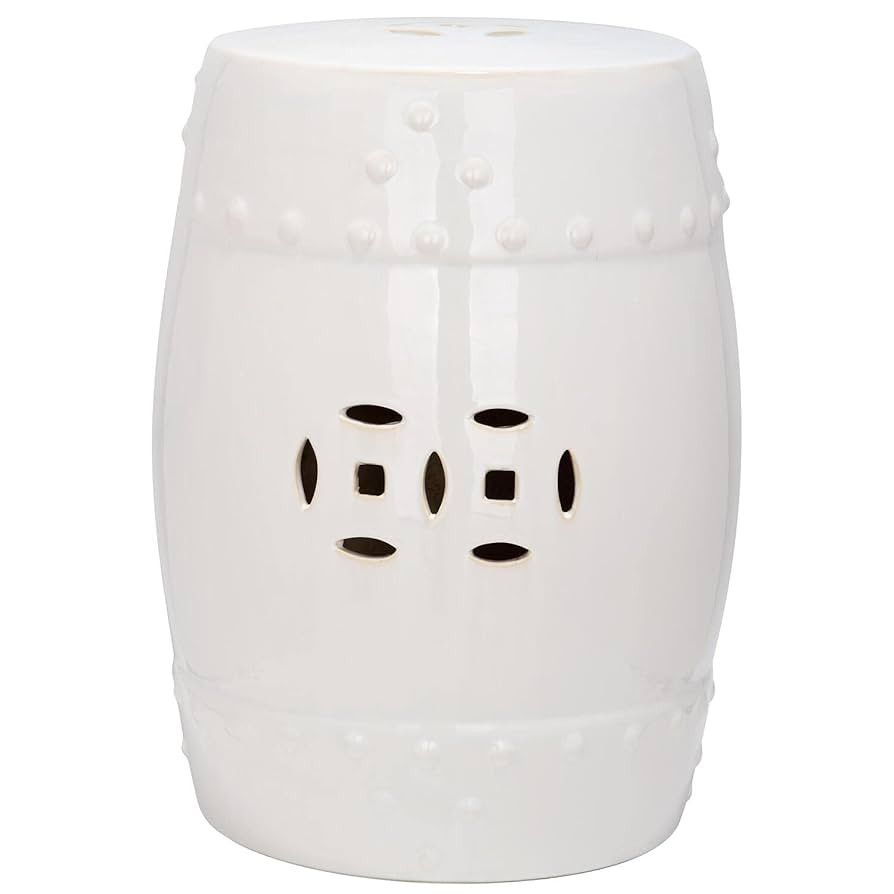 SAFAVIEH ACS4516B Modern Ming Ceramic Decorative Garden Stool, 0, Cream | Amazon (US)