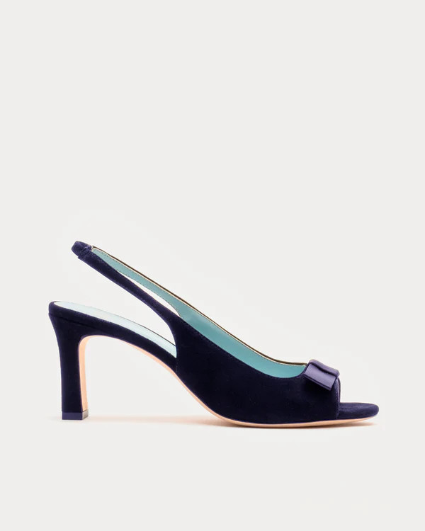 Reese Bow Slingback Heel - Black | Frances Valentine