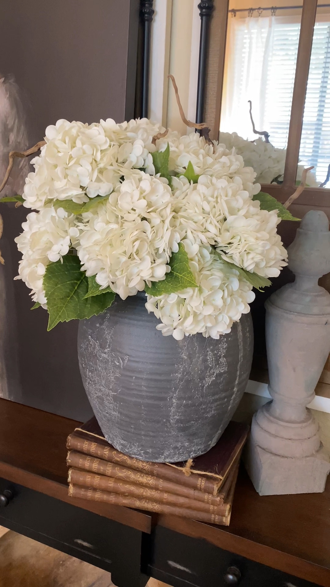 I can’t believe how gorgeous these faux Hydrangeas are! 😍 #cottagecore #cottage #grandmillenial #nancymeyers #french #antiquebooks #vintageart 

#LTKVideo #LTKHome #LTKFindsUnder50