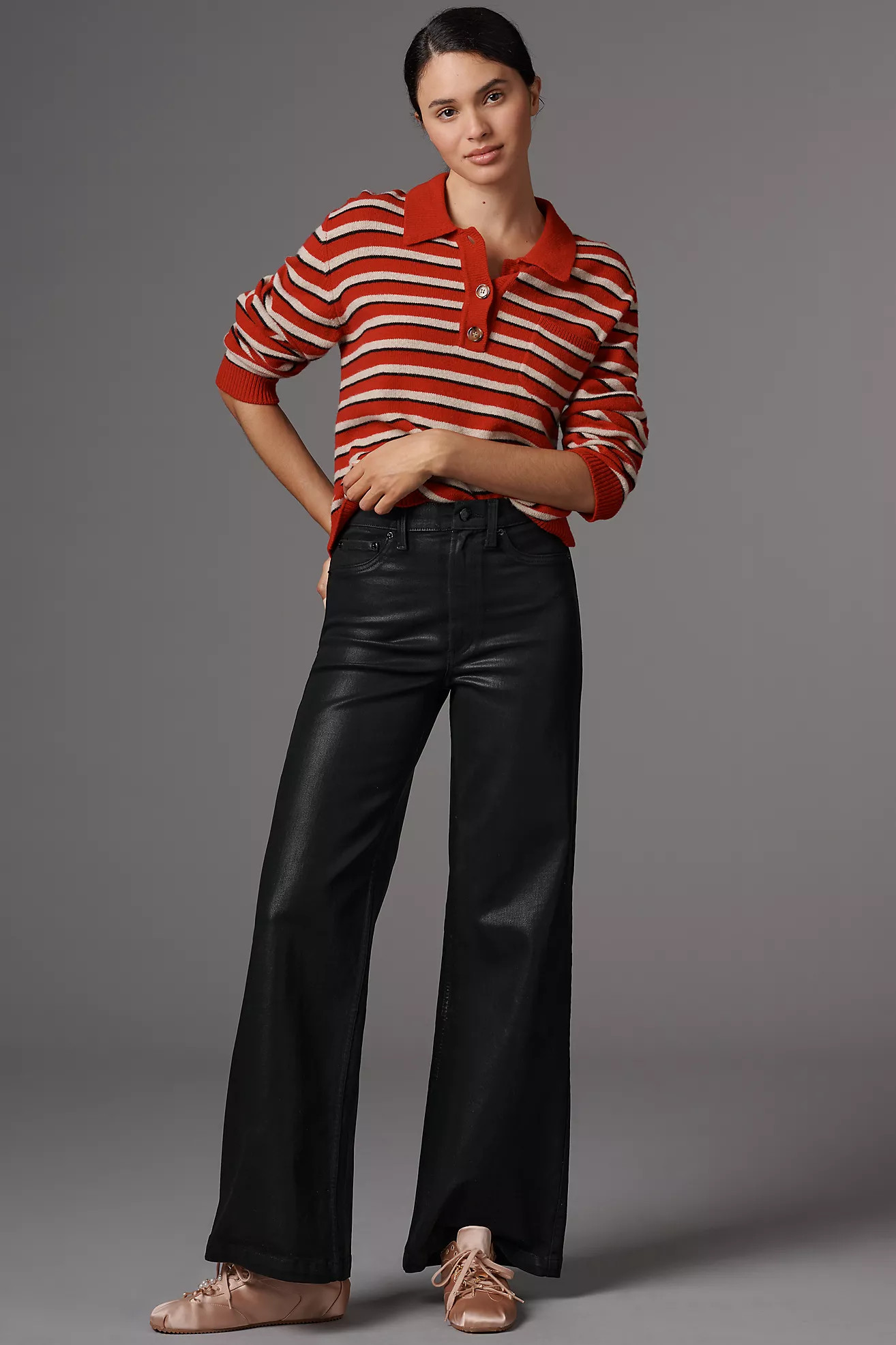 Pistola Lana High-Rise Wide-Leg Coated Jeans | Anthropologie (US)