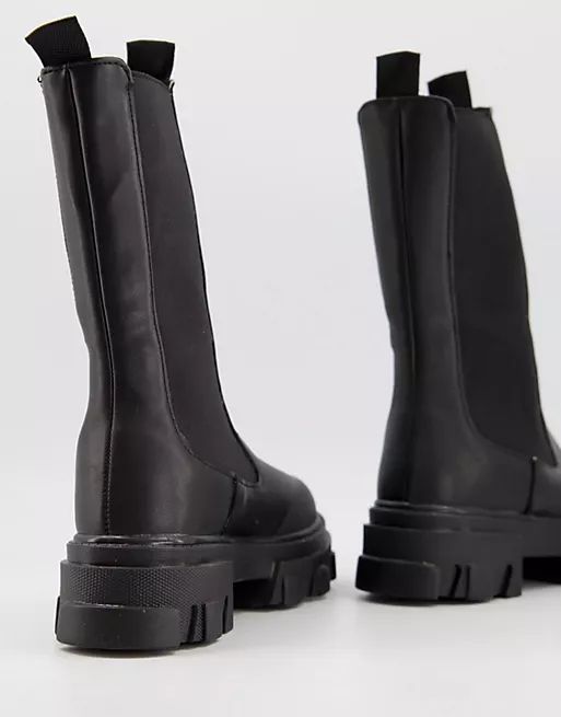 Public Desire Boston chunky chelsea boots in black | ASOS (Global)