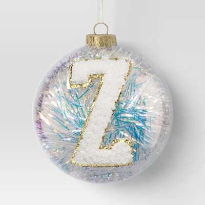 Christmas Monogram Plastic Tinsel Ball Z - Wondershop™ | Target