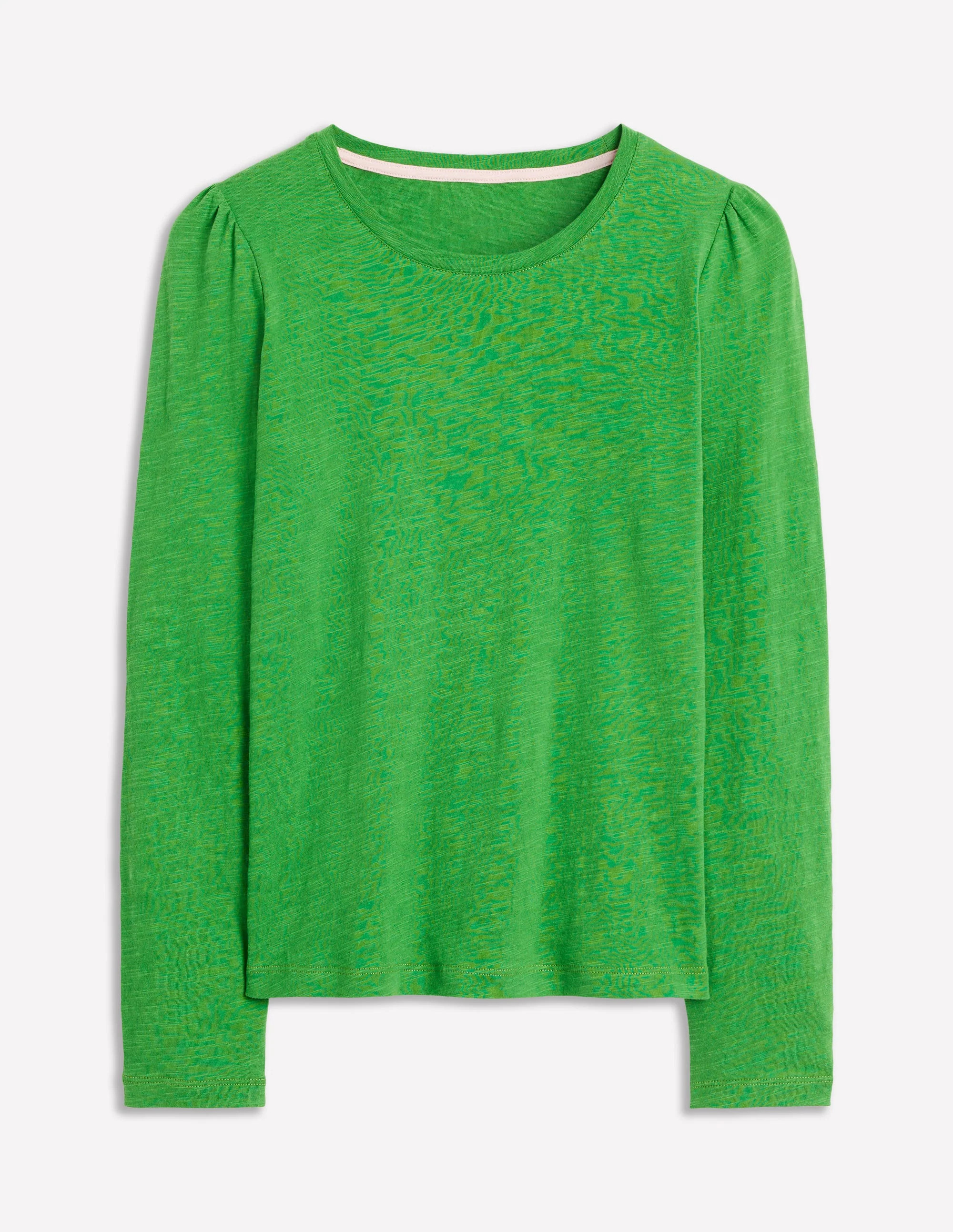 Cotton Crew Long Sleeve Top-Paradise Green | Boden (US)