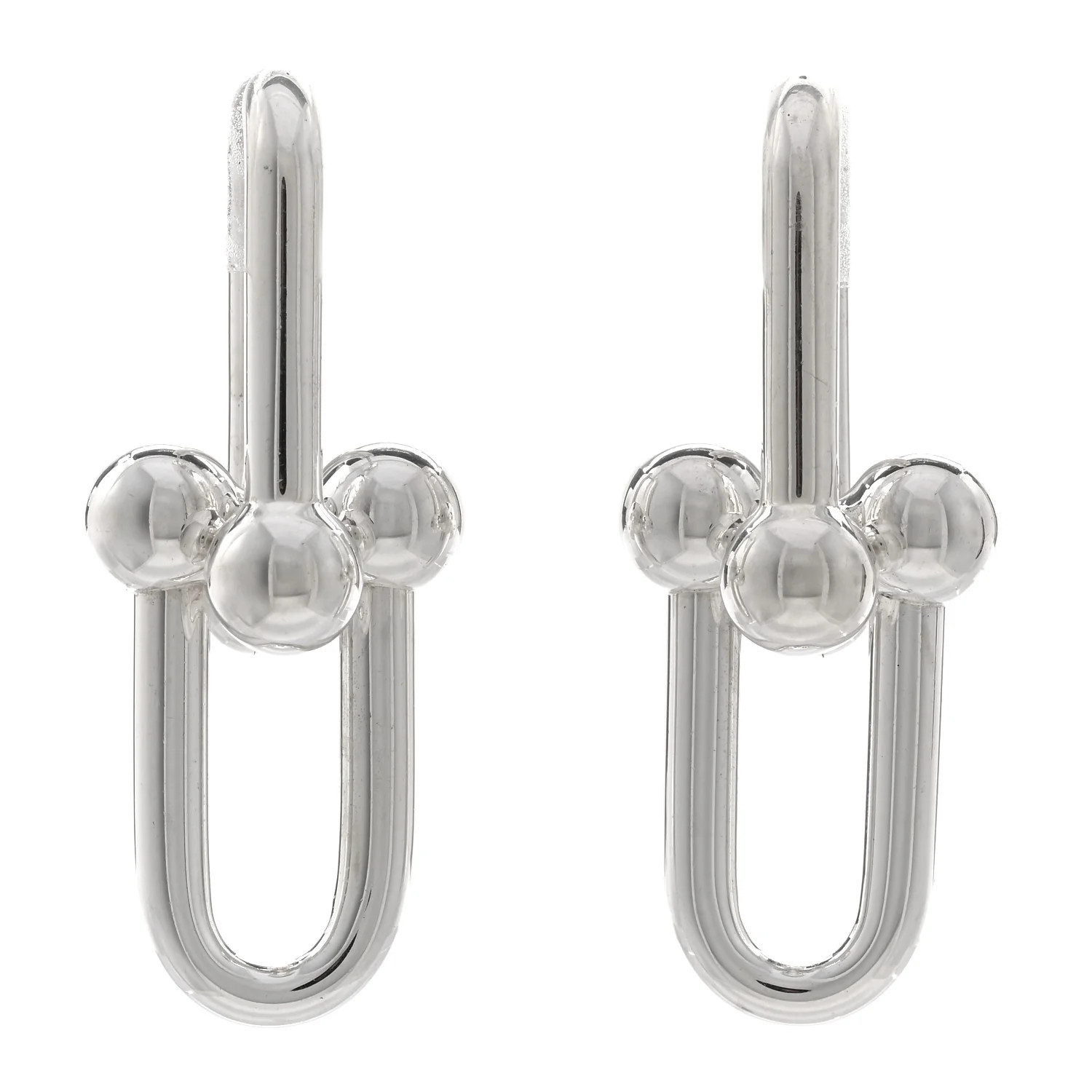 Sterling Silver Extra Large HardWear Link Earrings | FASHIONPHILE (US)