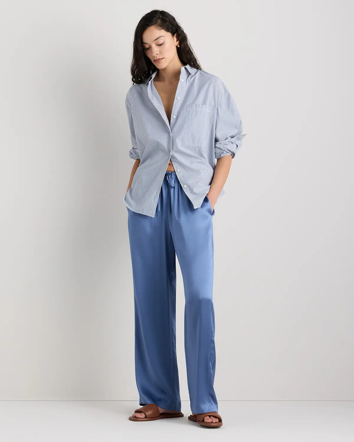 100% Washable Silk Drawstring Wide Leg Pants | Quince