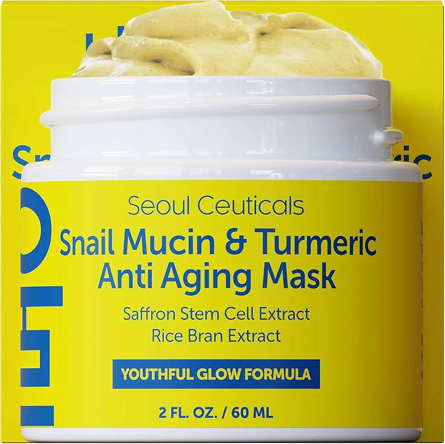 SeoulCeuticals Korean Face Mask Skin Care - Snail Mucin Turmeric Mask for Face – Cruelty Free K... | Amazon (US)