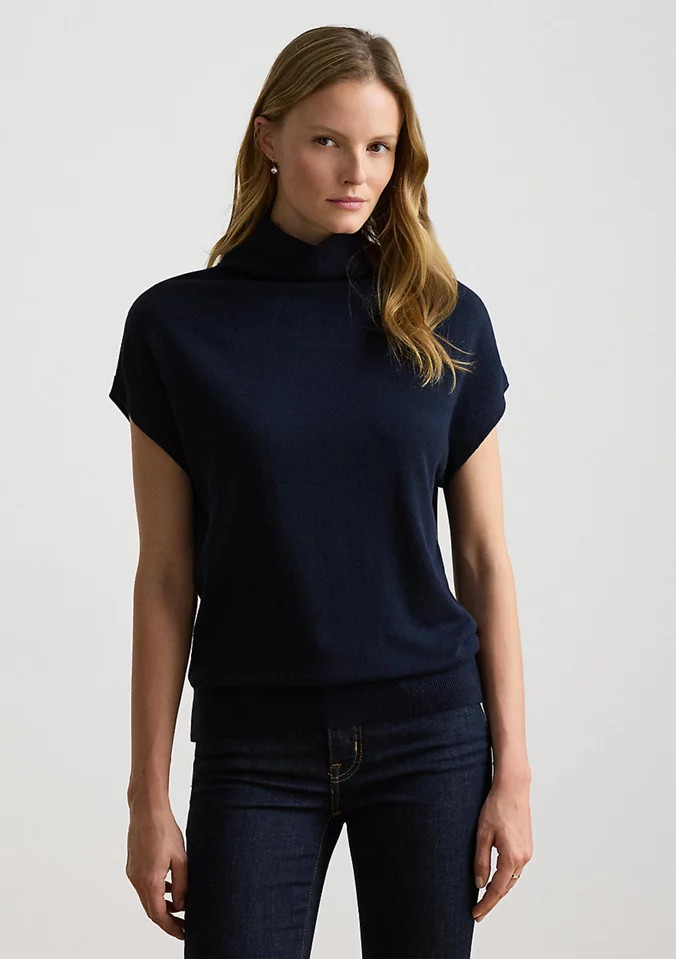Women's Cotton-Modal Mockneck Cap-Sleeve Sweater | Belk