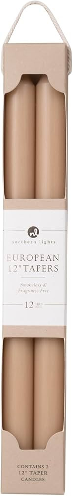 Northern Lights Candles - 12" 2 Pk Tapers - Tan - 72862 | Amazon (US)